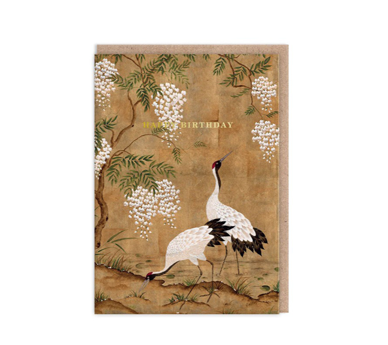 CRANE AND WISTERIA